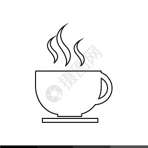 茶杯图标热咖啡图标说明设计背景