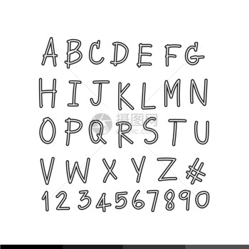 手绘图字母体标插设计图片