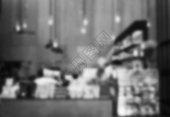 咖啡店背景模糊黑白两色股票照片图片