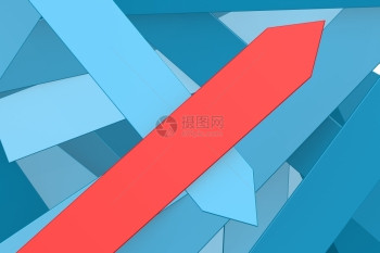 一组蓝色箭头和红向上指图像高射线绘制艺术作品可用于任何图形设计图片