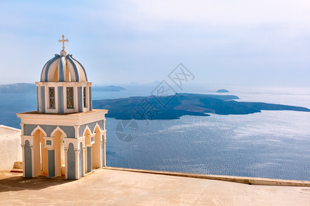 法拉希腊爱琴海岛的现代首都圣托里尼希腊正统卡尔德拉和火山希腊图片
