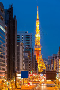 日本东京塔夜景图片