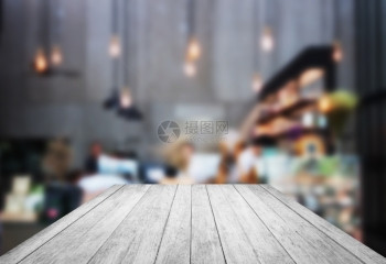 咖啡店背景模糊的黑木和白股票照片图片