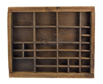古老的木型打字器箱彩色或白隔绝的影子盒图片