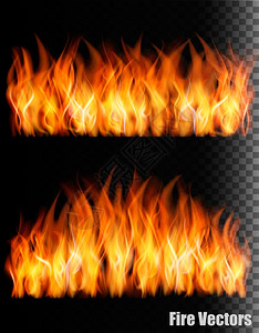 两条横幅黑色背景着火矢量背景图片