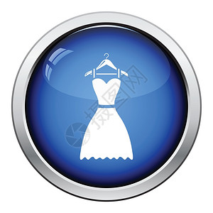 露肩婚纱肩膀上的优雅服装光滑的按钮设计矢量插图插画