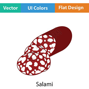 Salami图标平面彩色设计矢量插图图片