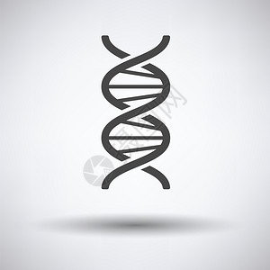 序列图标灰色背景上的DNA图标插画