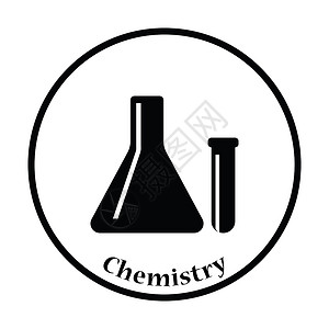 化学实验图标化学灯泡图标细圆设计背景