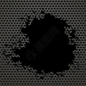 金属网格穿孔背景黑色喷雾灰金属圈模式图片