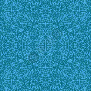 蓝色上的无缝纹理设计元素圆形回滴模式填充壁纸的OrnateFloral装饰背景上的传统装饰背景图片