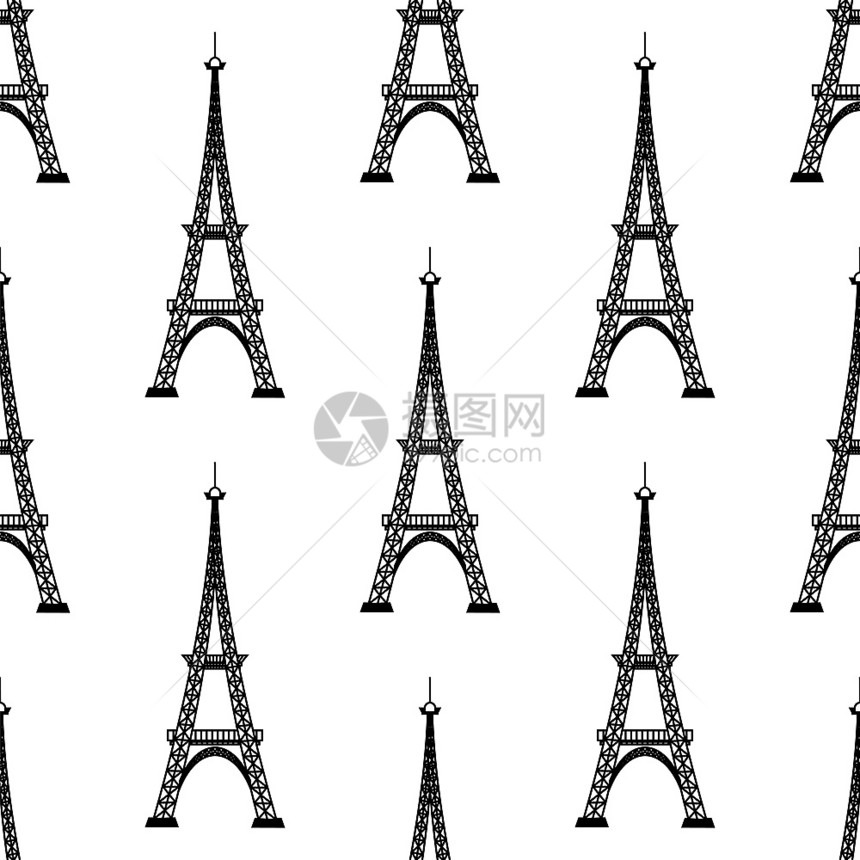 Eiffel铁塔无缝背景法国铁塔模式图片