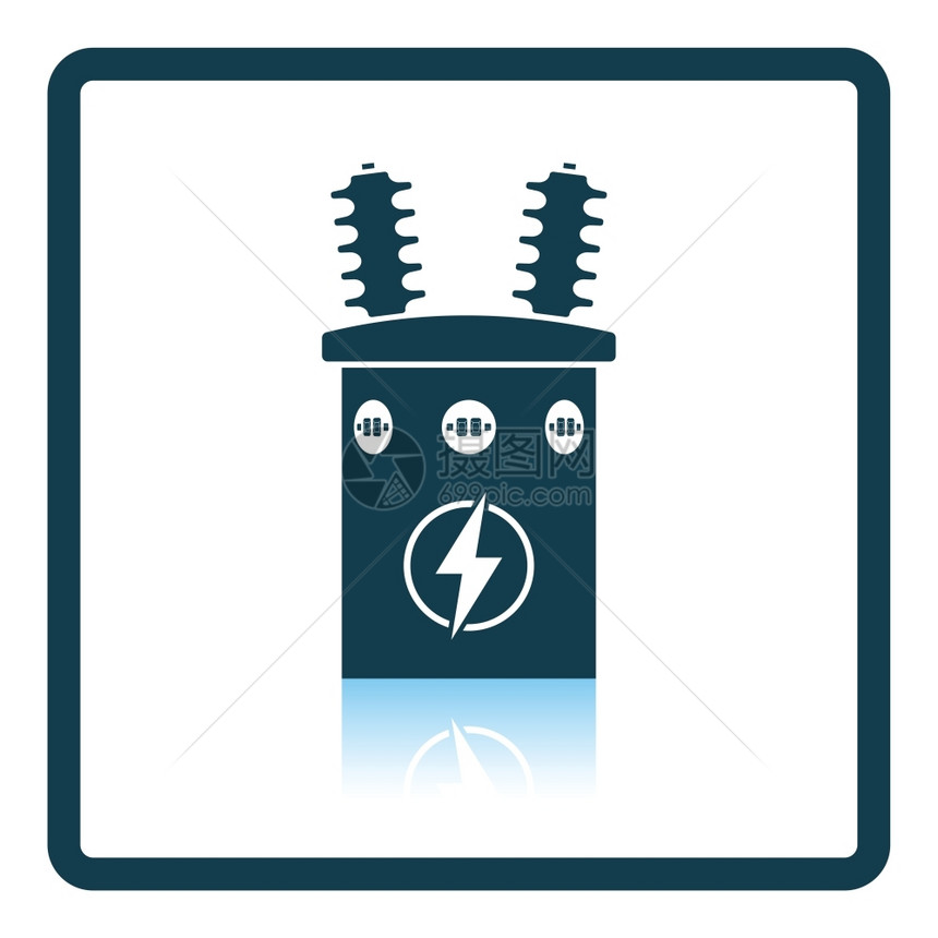 电变压器图标阴影反射设计矢量图解图片