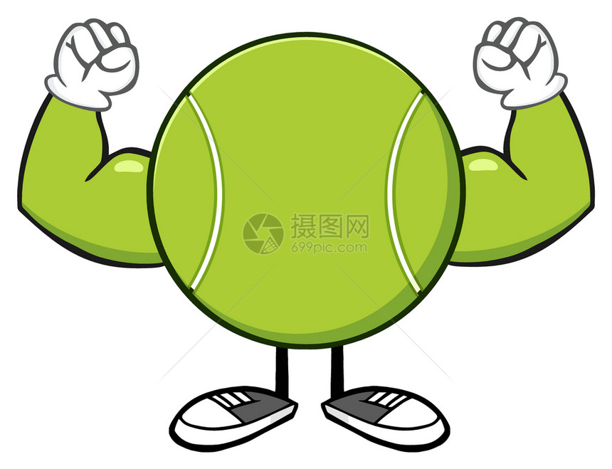 网球无面卡通马斯科特字符弹图片