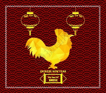 新年庆典的公鸡设计年背景图片