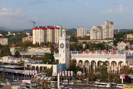 5月4号2016年5月4日俄罗斯索契火车站的建筑空中观察1952年建造背景