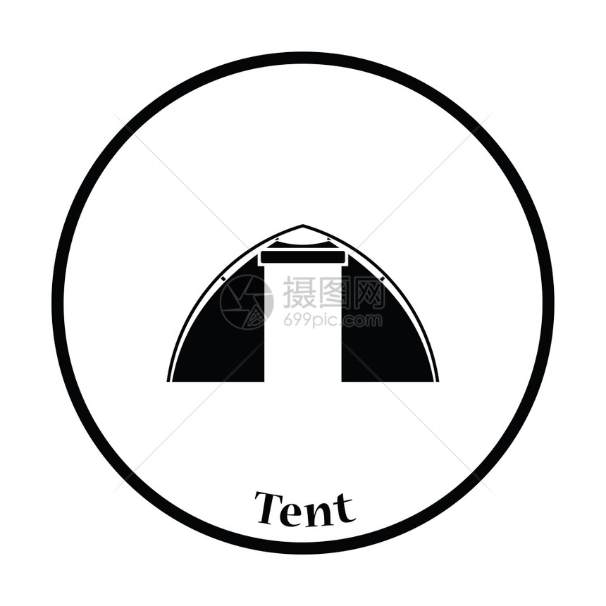 旅游帐篷图标设计矢量插图图片