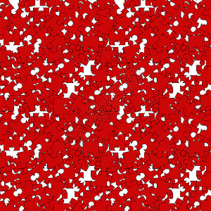 一组红色笔迹Jigsaw模式白色背景上的一套红色笔迹图片