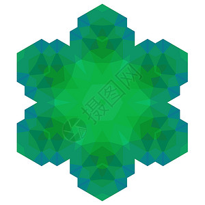 多边形绿色符号白背景下孤立的多边形绿色符号图片
