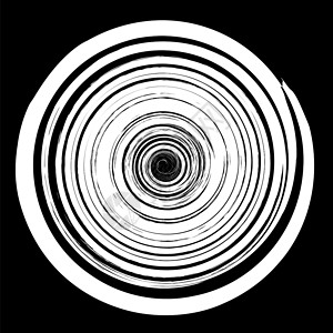 螺旋矢量黑色背景上孤立的格朗盖圆形模式白色螺旋喷口粗圆形模式白色螺旋喷口白色背景