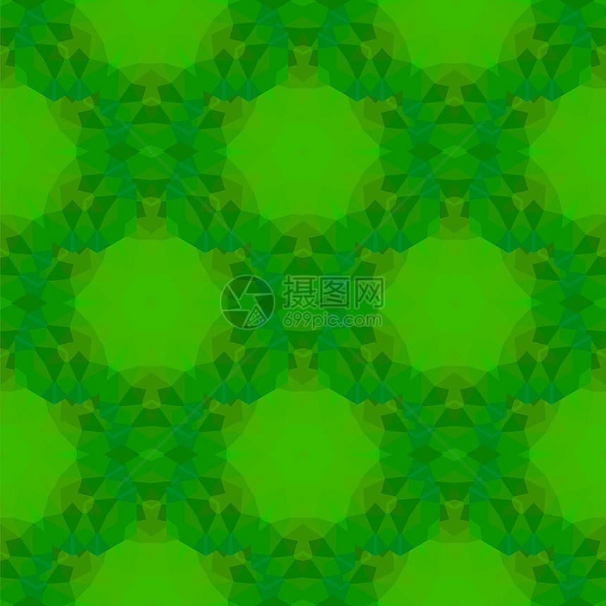 无缝绿色多边形模式抽象几何背景图片