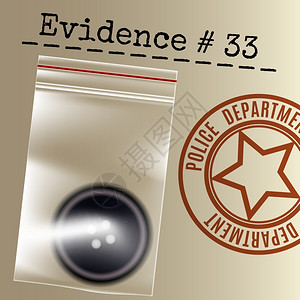 收集证据警方案件证据印章和扣在袋子里的矢量插图插画