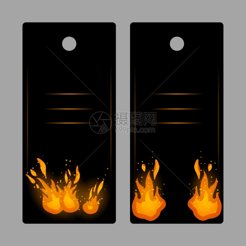 使用火焰矢量插图的垂直横幅挂着火焰的垂直横幅挂牌垂直横幅挂着火焰矢量插图的垂直横幅挂牌图片