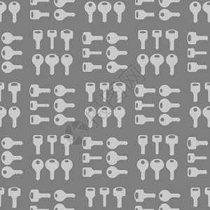 灰色背景上孤立的金属密钥无缝灰色密钥模式灰色背景上孤立的金属密钥图片