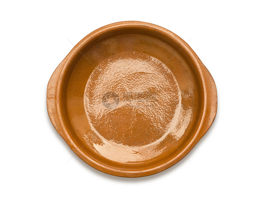 陶瓷锅的顶部视图图片
