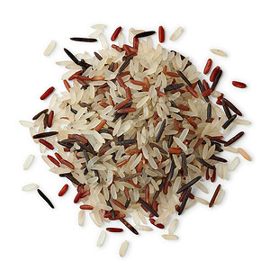 白种背景的野红白米混合肥料图片