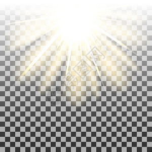 透明背景的太阳光束矢量图图片