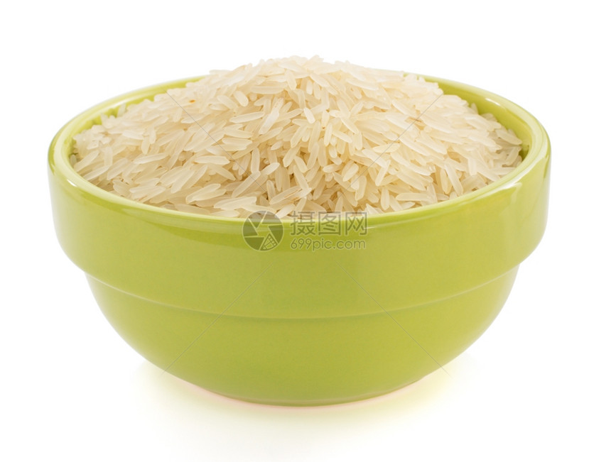 大米碗中白种背景孤立的饭碗图片
