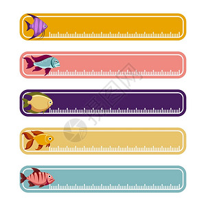 带鱼的多彩横幅带鱼矢量的宽度多彩横幅图片