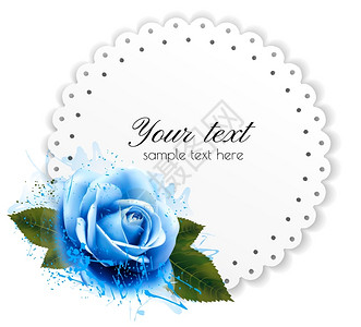 蓝色花朵礼品卡矢量背景图片