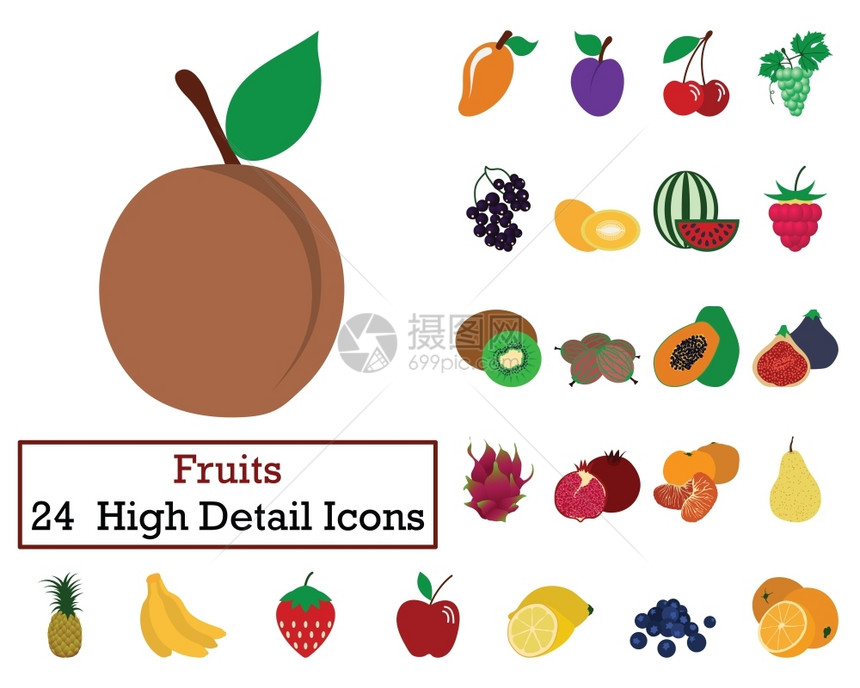 水果图标设计矢量图示图片