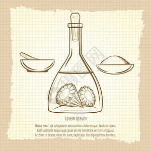 科学实验室设备古草图钻石矢量解的炼金秘密图片