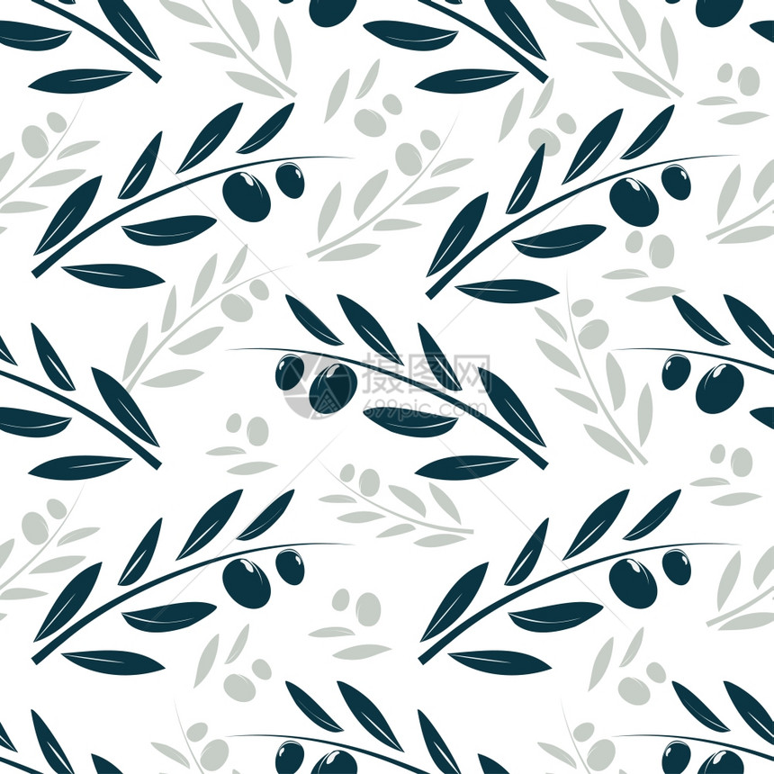 无缝橄榄团布结构图案面糊颜色无缝背景有橄榄枝无缝团布图案图片