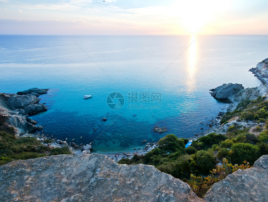 克里米亚的海和日落夏季的海日落图片