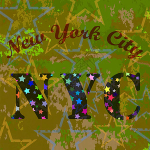 矢量纽约T恤纽约T缩写重Label文体运动模式星际篮球格伦盖绿色背景纽约StarryBasketballLogo背景