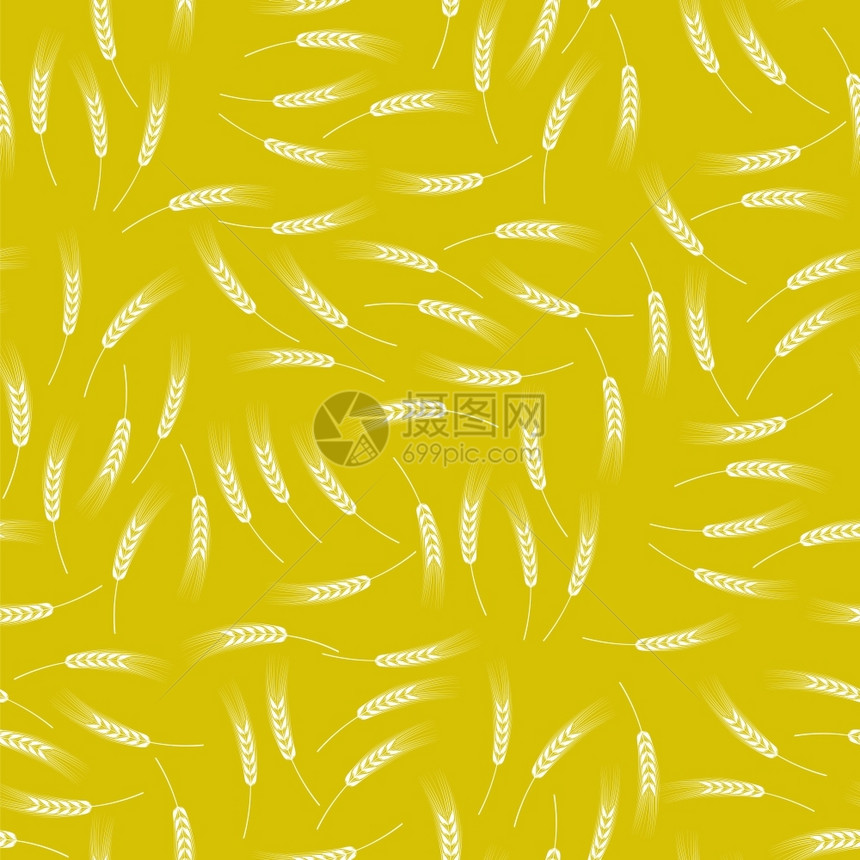 黄小麦无缝模式有机天然谷物刺图片