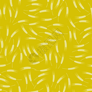 燕麦麸皮黄小麦无缝模式有机天然谷物刺插画