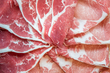 SirloinBeef肉和KurobutaPork肉质作为食物背景图片