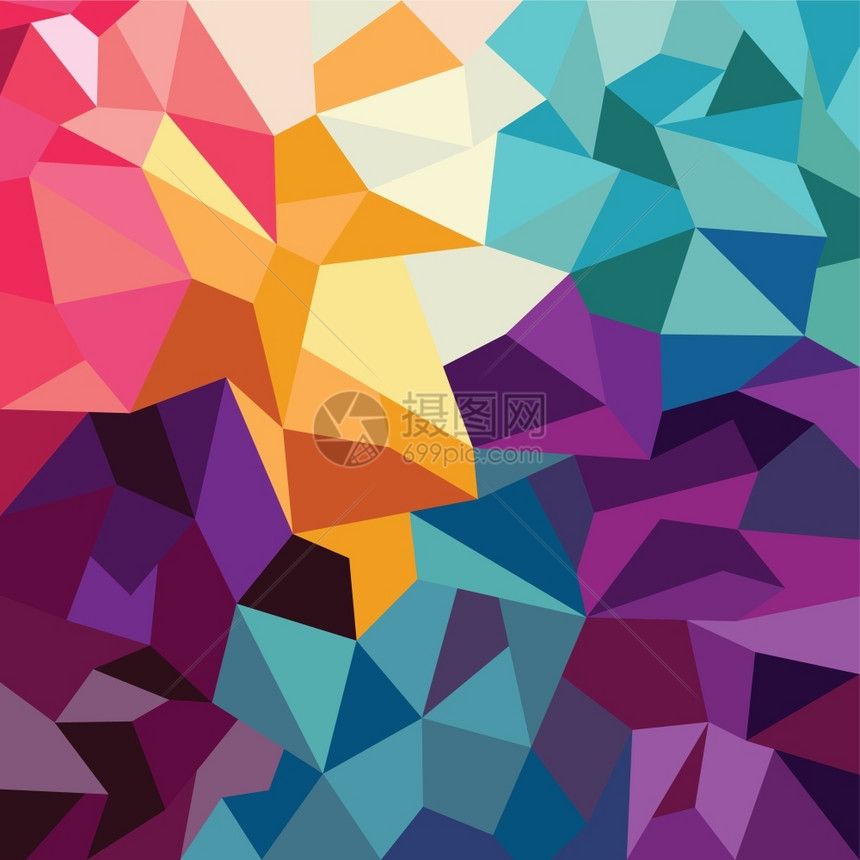 抽象色彩三角形几何背景抽象色彩三角形几何背景图解图片