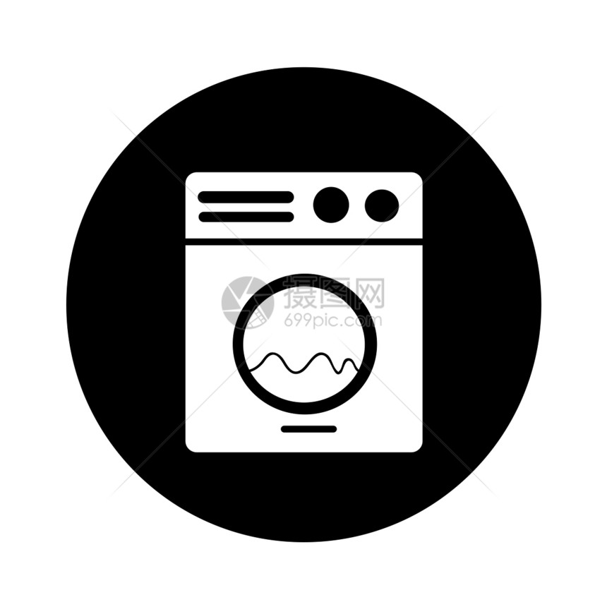洗衣机图标插设计图片