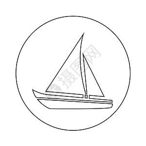 海错图帆船图标示设计背景