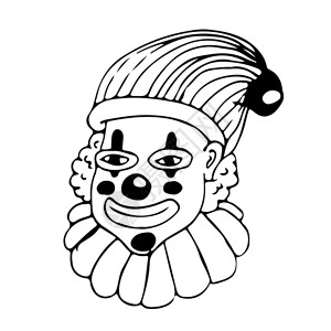 小丑手画涂鸦插图设计图片