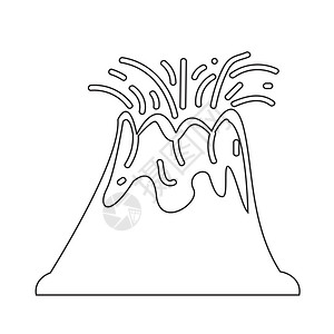 火山图标火山标示图解设计背景