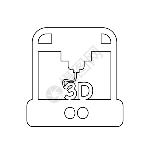 制造业图标3D打印图标插设计背景