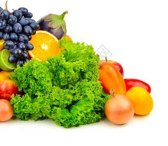 水果和蔬菜白的图片