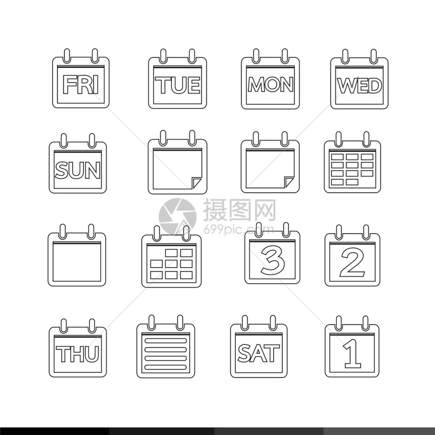 日历图标插设计图片